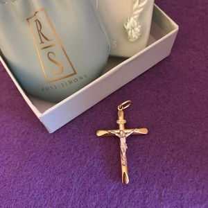 Ross-Simons 18kt Gold (W/Y) Crucifix Pendant **Price Is Firm**